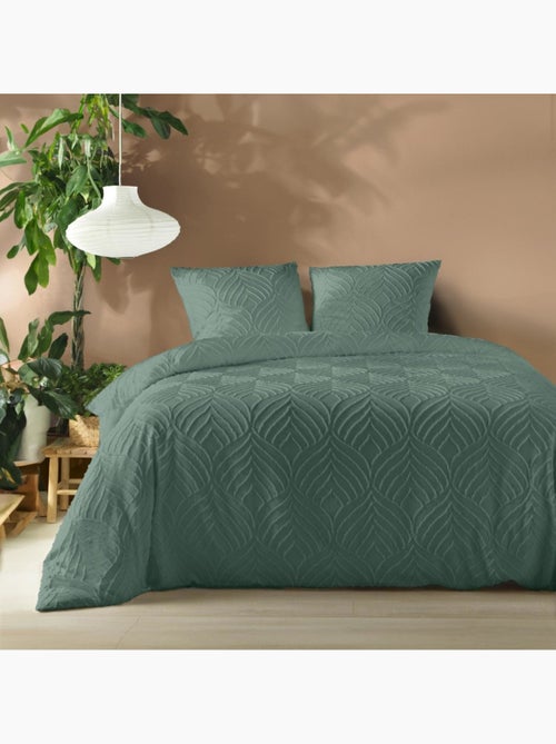 Housse de couette 240x220 + 2 taies tuftée Cèdre - Kiabi