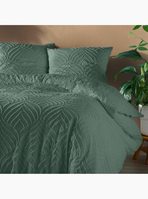 Housse de couette 240x220 + 2 taies tuftée Cèdre - Kiabi