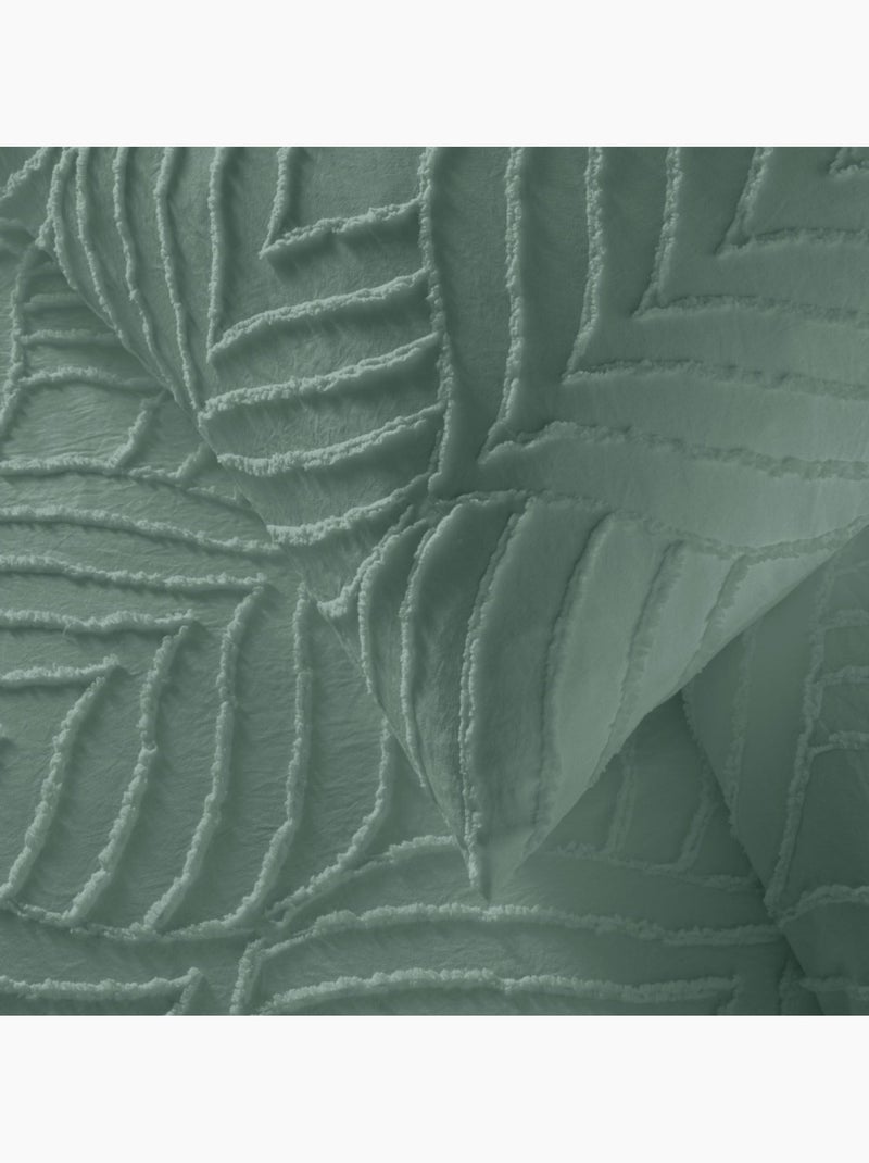 Housse de couette 240x220 + 2 taies tuftée Cèdre Vert - Kiabi