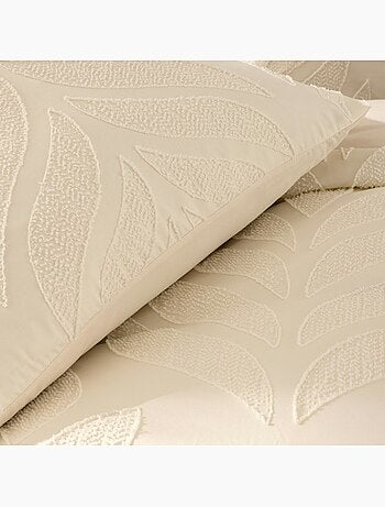 Housse de couette 240x220 + 2 taies tuftée ivoire