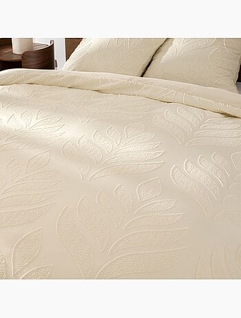 Housse de couette 240x220 + 2 taies tuftée ivoire