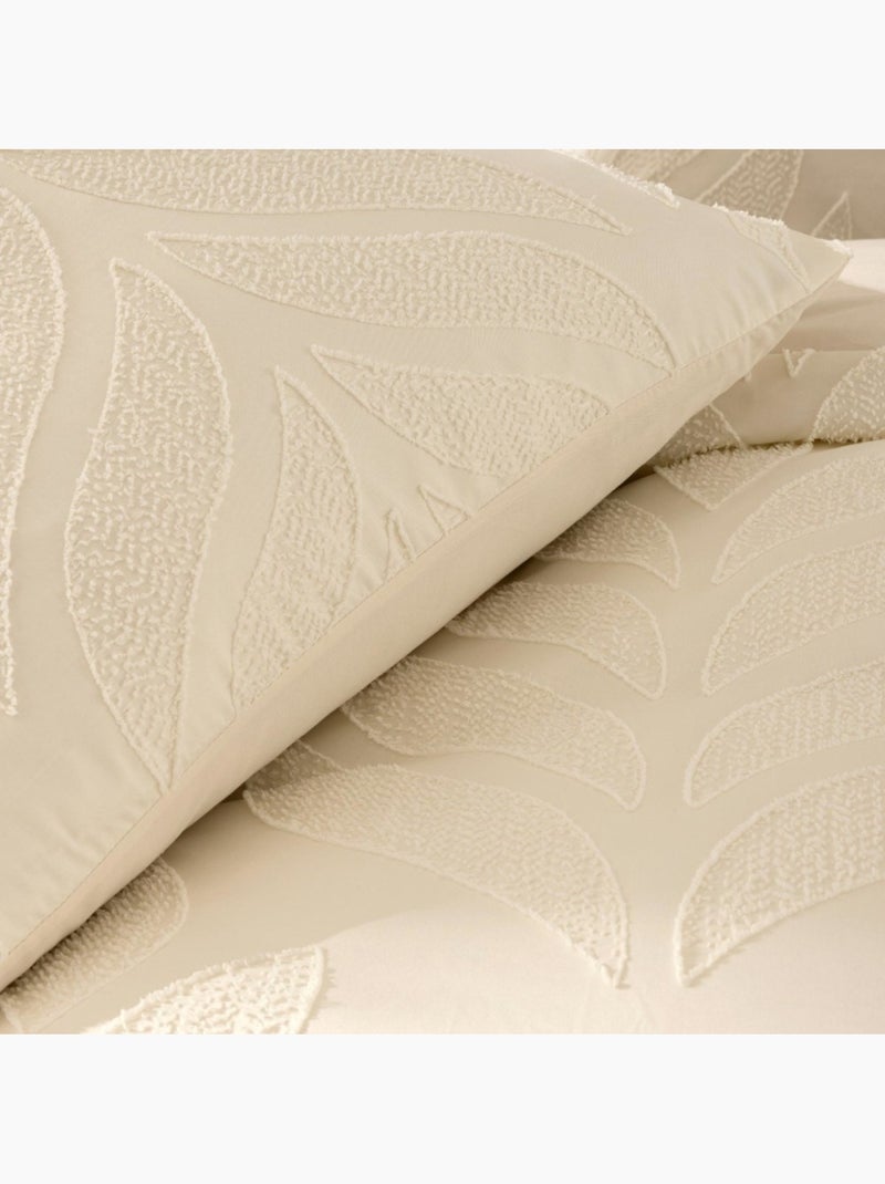 Housse de couette 240x220 + 2 taies tuftée ivoire Beige - Kiabi