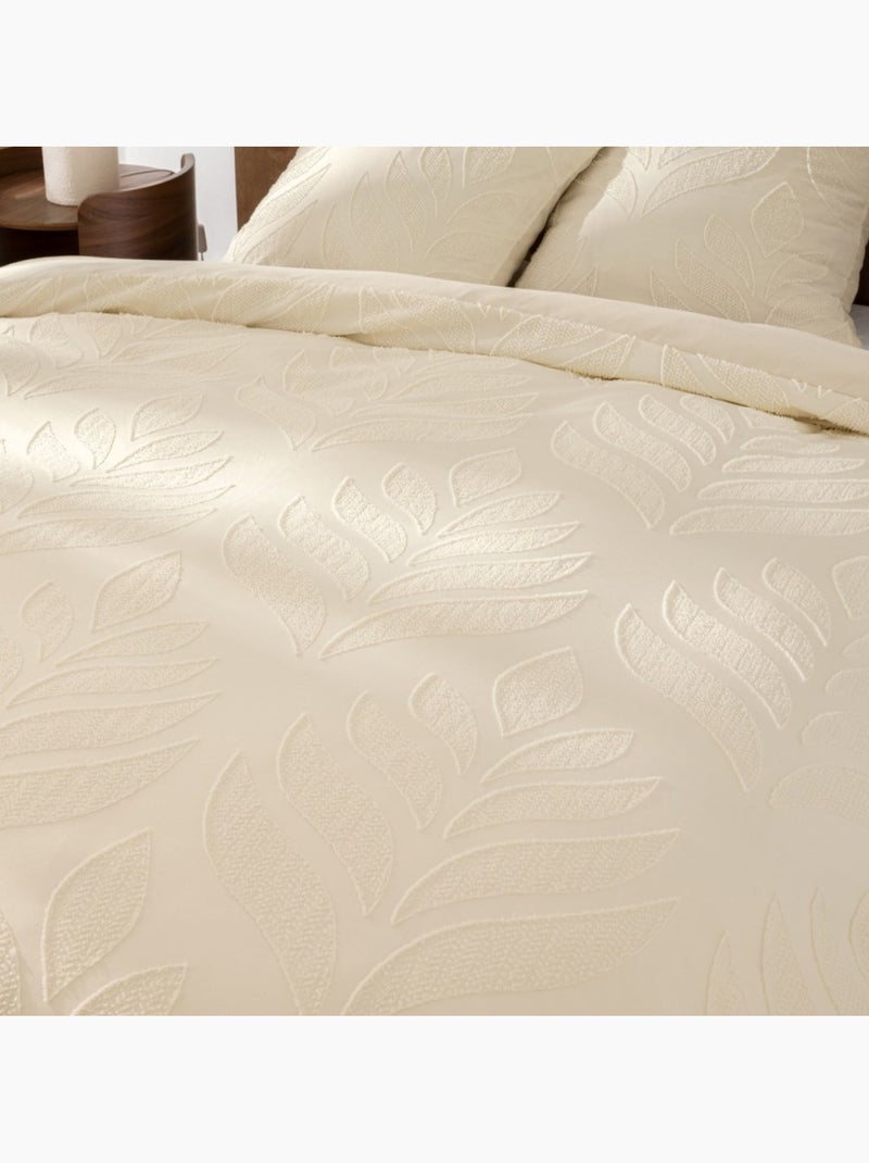 Housse de couette 240x220 + 2 taies tuftée ivoire Beige - Kiabi