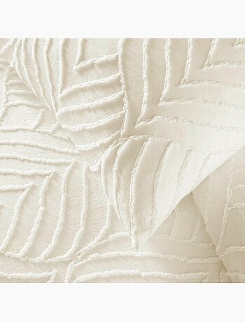 Housse de couette 240x220 + 2 taies tuftée ivoire