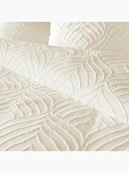 Housse de couette 240x220 + 2 taies tuftée ivoire - Kiabi Housse de couette 240x220 + 2 taies tuftée ivoire - Kiabi