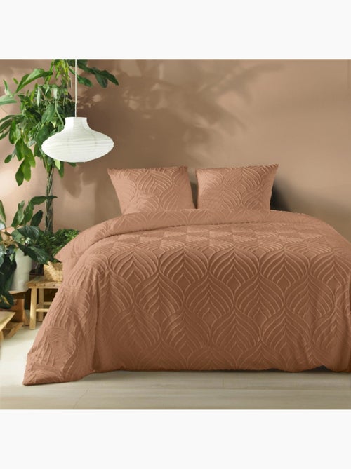 Housse de couette 240x220 + 2 taies tuftée Mocha - Kiabi Housse de couette 240x220 + 2 taies tuftée Mocha - Kiabi