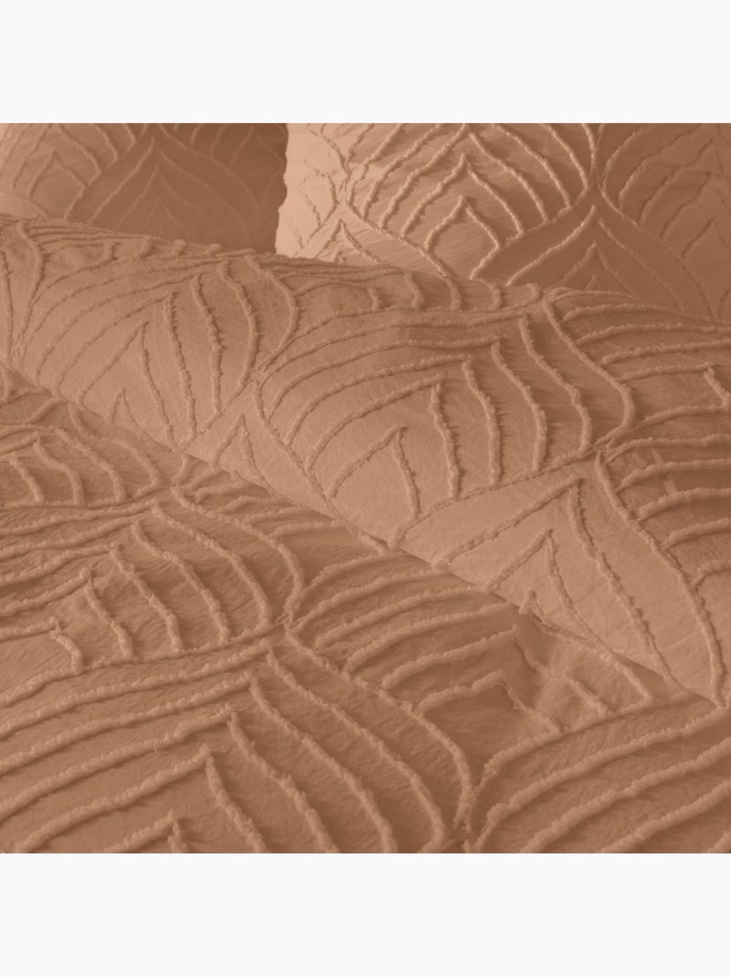 Housse de couette 240x220 + 2 taies tuftée Mocha Marron - Kiabi