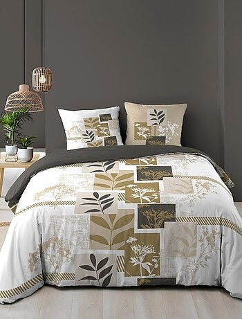 Housse de couette 240x220 + 2 taies UTOPIE 100% coton 57fils