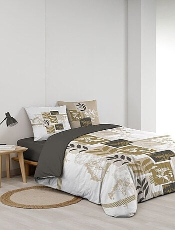 Housse de couette 240x220 + 2 taies UTOPIE 100% coton 57fils