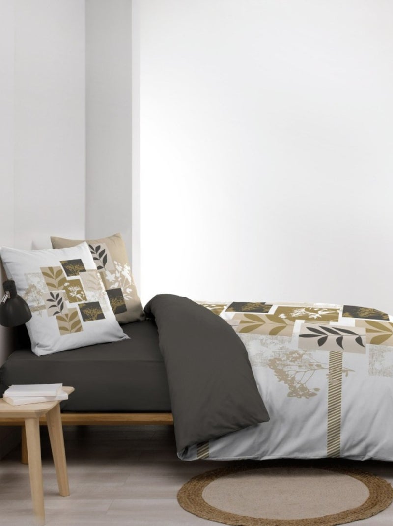 Housse de couette 240x220 + 2 taies UTOPIE 100% coton 57fils Vert - Kiabi