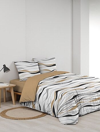 Housse de couette 240x220 + 2 taies VAGUELINE Naturel