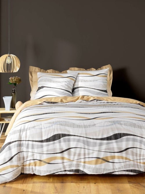 Housse de couette 240x220 + 2 taies VAGUELINE Naturel - Kiabi