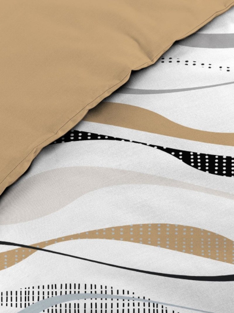 Housse de couette 240x220 + 2 taies VAGUELINE Naturel Beige - Kiabi