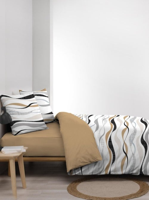 Housse de couette 240x220 + 2 taies VAGUELINE Naturel - Kiabi Housse de couette 240x220 + 2 taies VAGUELINE Naturel - Kiabi