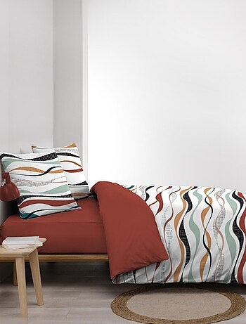 Housse de couette 240x220 + 2 taies VAGUELINE Rouge