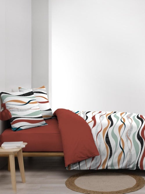 Housse de couette 240x220 + 2 taies VAGUELINE Rouge - Kiabi Housse de couette 240x220 + 2 taies VAGUELINE Rouge - Kiabi