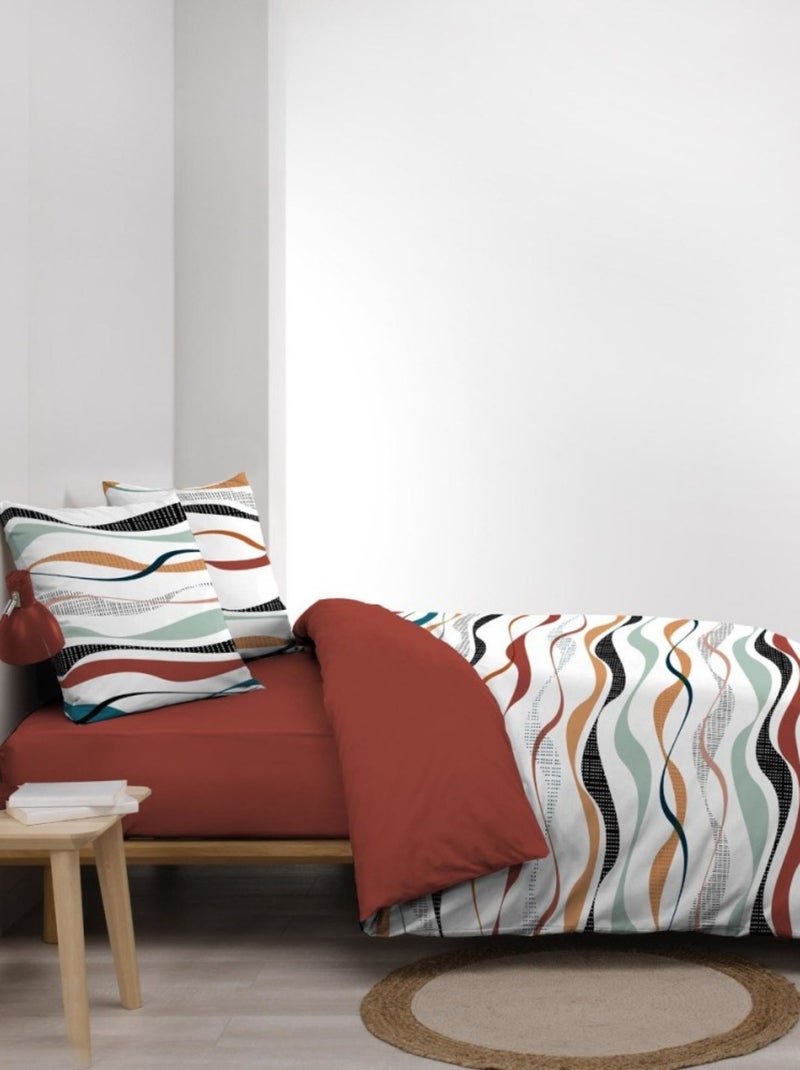 Housse de couette 240x220 + 2 taies VAGUELINE Rouge Rouge - Kiabi