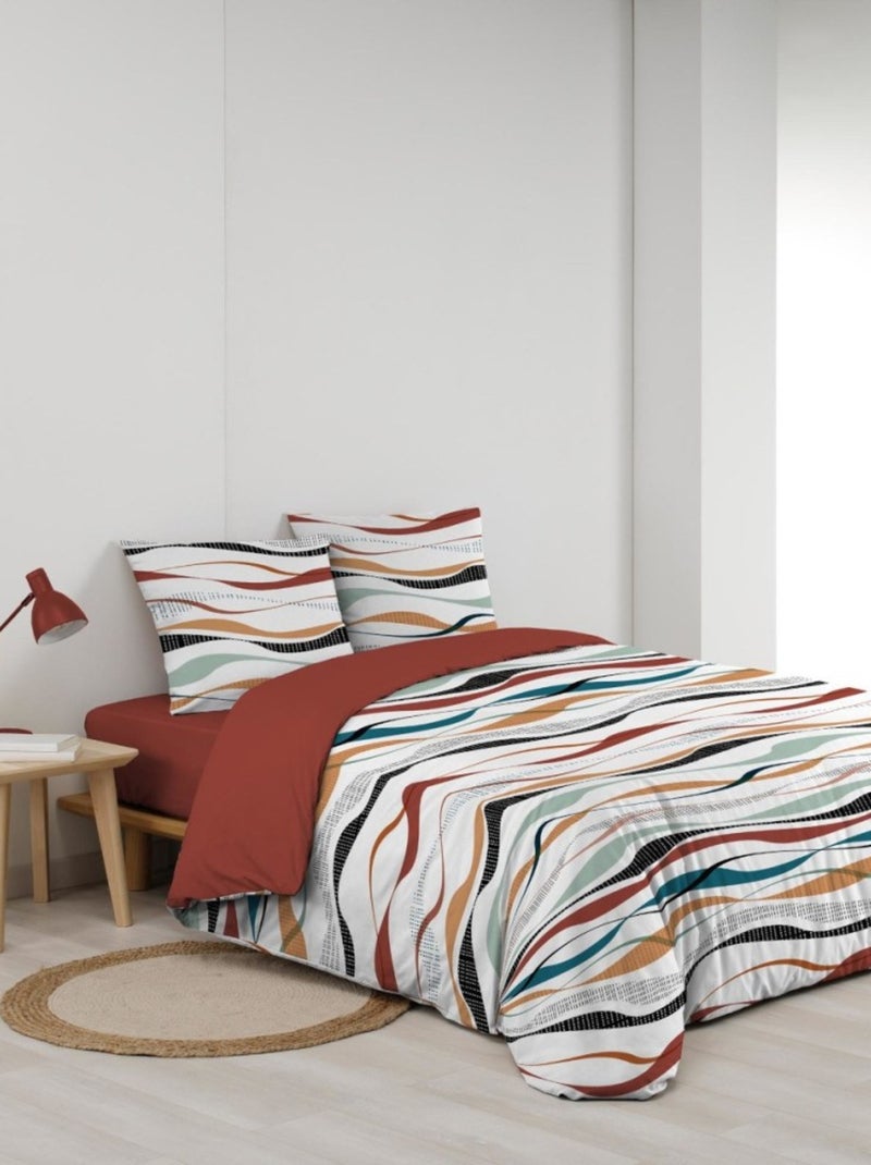 Housse de couette 240x220 + 2 taies VAGUELINE Rouge Rouge - Kiabi