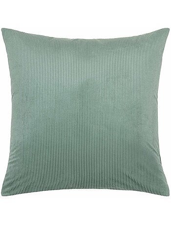 Housse de couette 240x220 + 2 taies velours côtelé vert cèdre