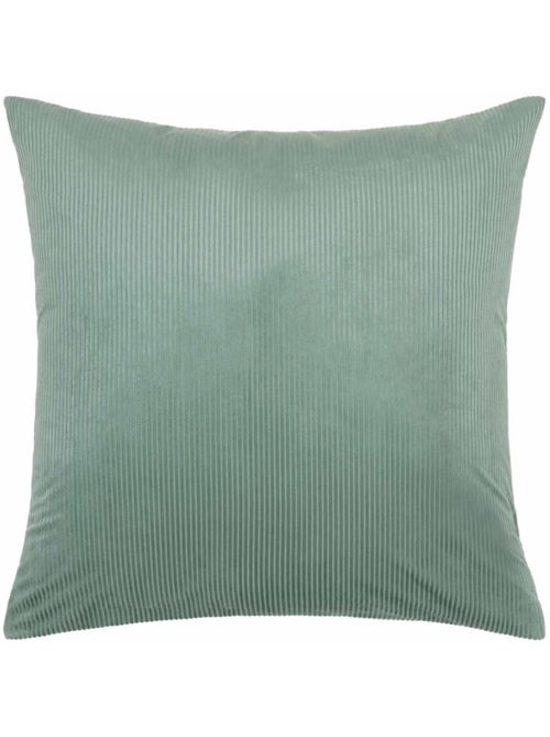 Housse de couette 240x220 + 2 taies velours côtelé vert cèdre - Kiabi