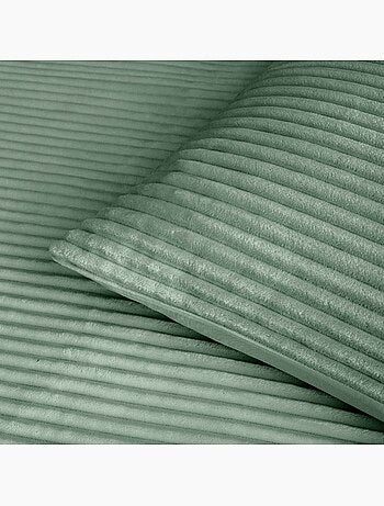 Housse de couette 240x220 + 2 taies vert cèdre finition flanelle