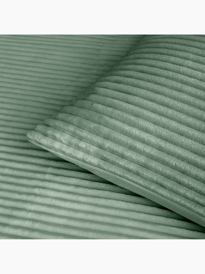 Housse de couette 240x220 + 2 taies vert cèdre finition flanelle Vert - Kiabi