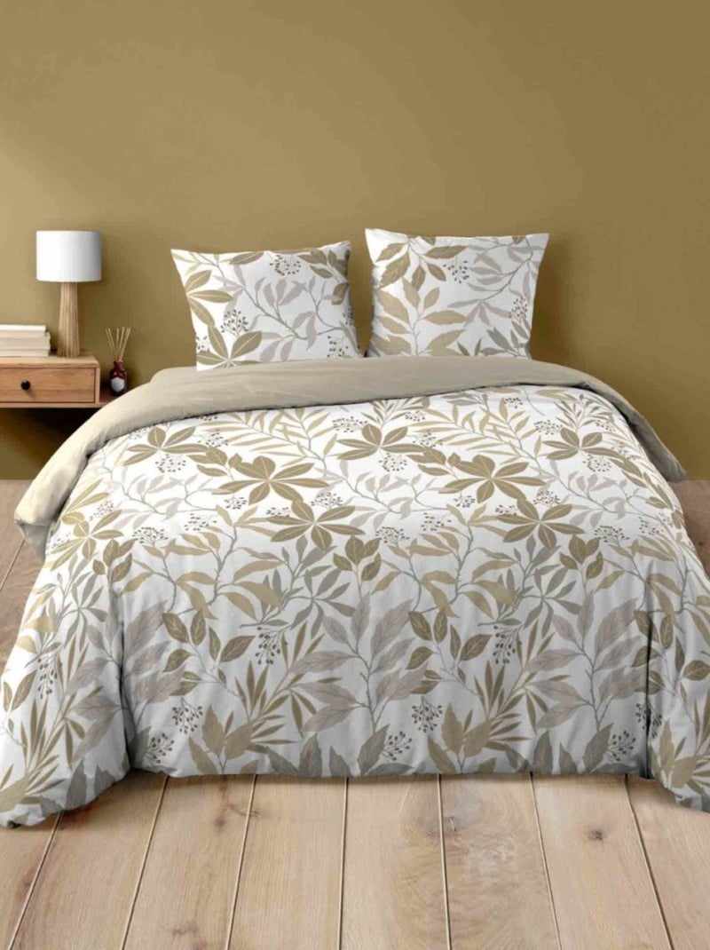 Housse de couette 240x220 + 2 taies VOLTINE 100% coton Blanc - Kiabi