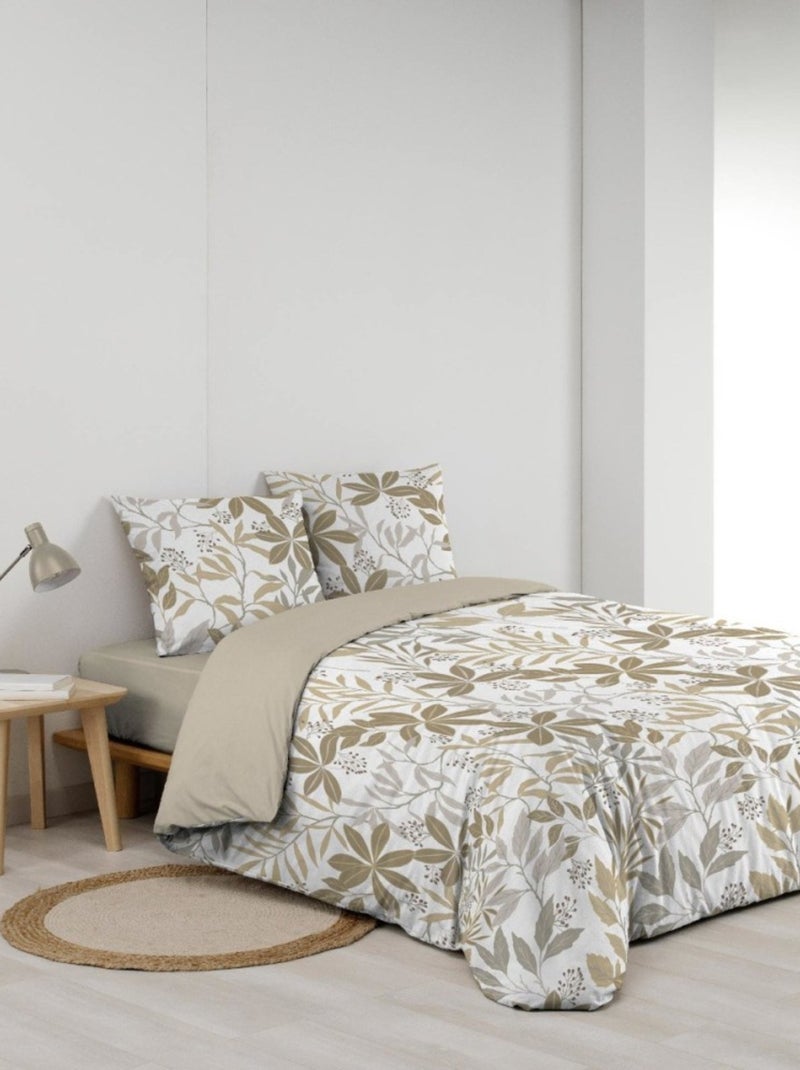 Housse de couette 240x220 + 2 taies VOLTINE 100% coton Blanc - Kiabi