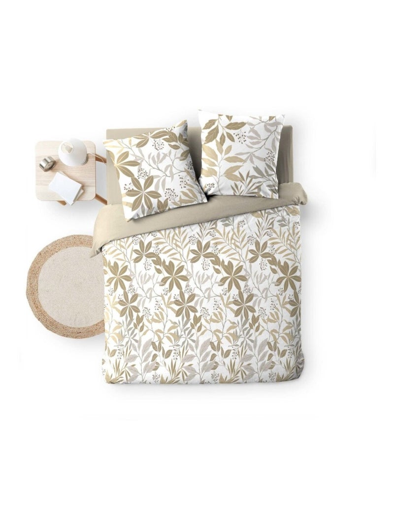 Housse de couette 240x220 + 2 taies VOLTINE 100% coton Blanc - Kiabi