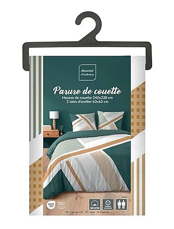 Housse de couette 240x220 + 2 taies ZEPHYR 100% coton