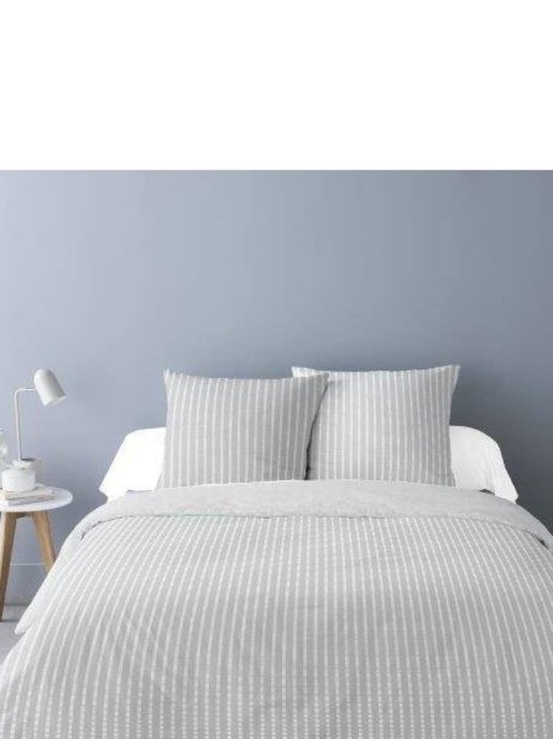Housse de couette 240x220 AGATHE + 2 taies Percale de coton Beige - Kiabi