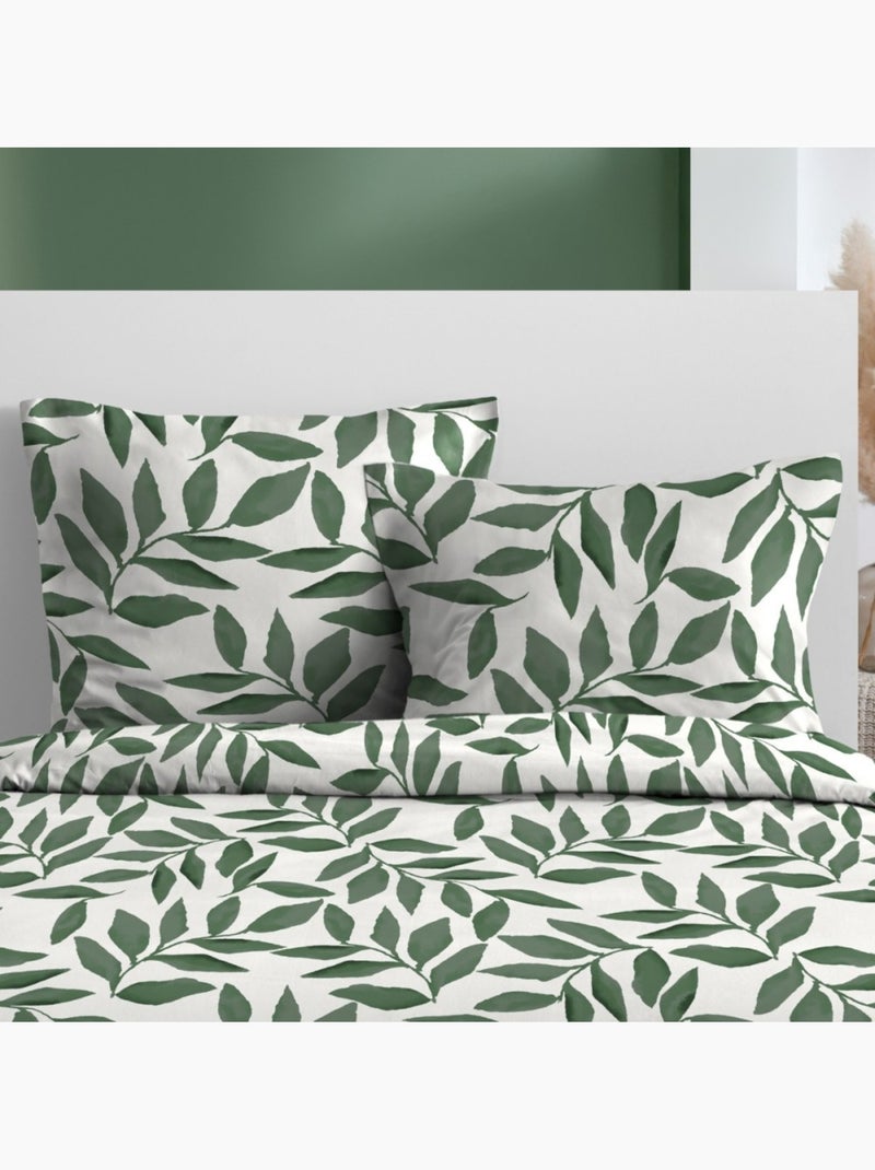 Housse de couette 240x220 AJANIA + 2 taies 100% microfibre Vert - Kiabi