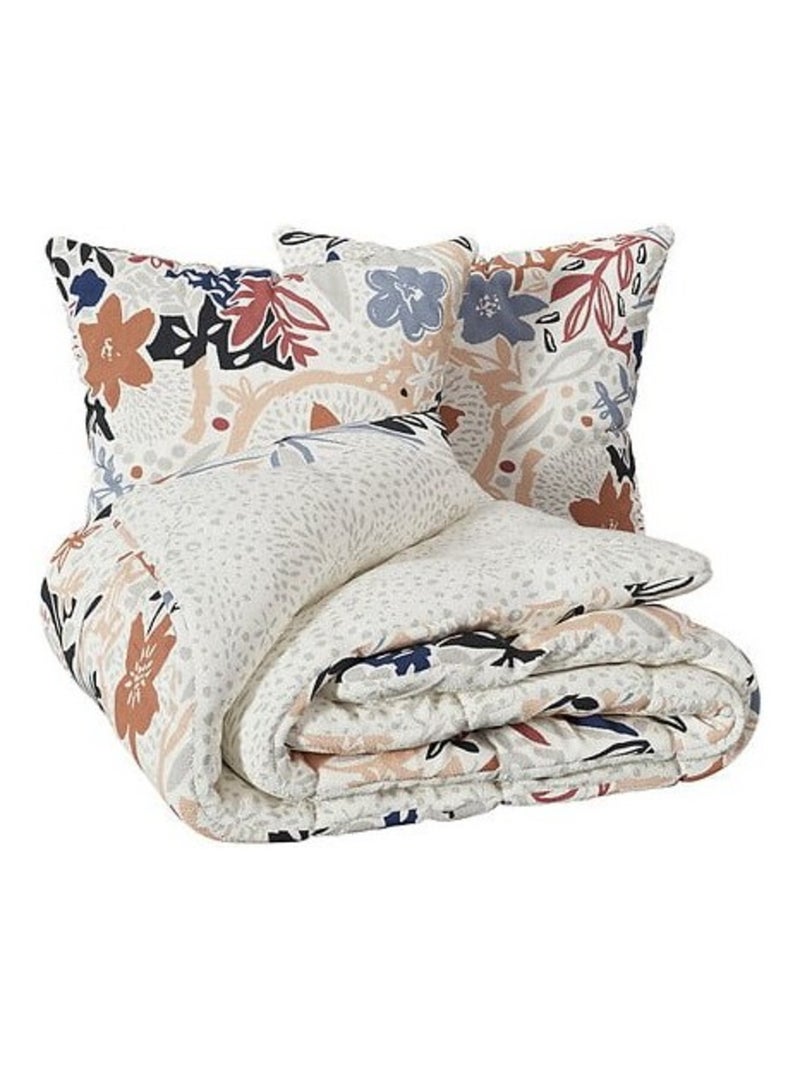 Housse de couette 240x220 Alesio + 2 taies coton percale 80 fils Blanc - Kiabi
