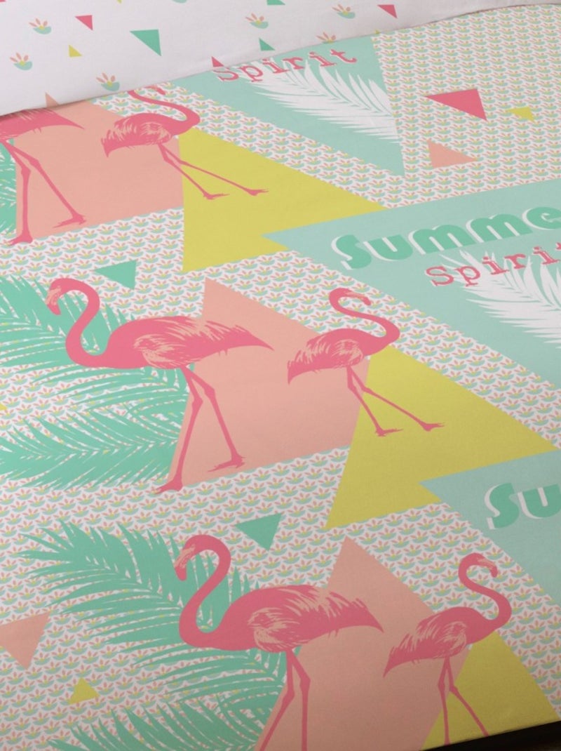 Housse de couette 240x220 ALICE + 2 taies 100% coton Rose - Kiabi