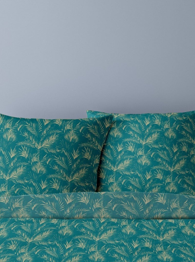 Housse de couette 240x220 ALMA + 2 taies 100% coton Vert - Kiabi