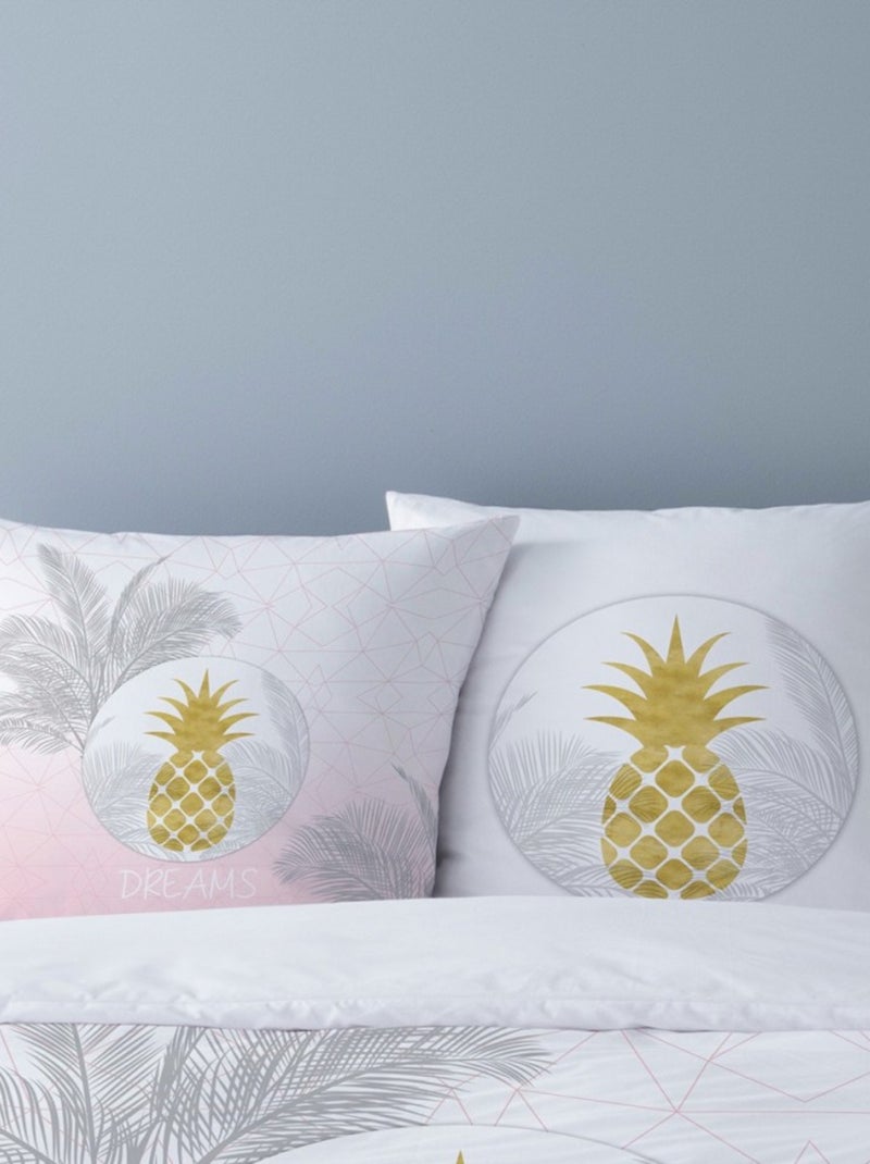 Housse de couette 240x220 ANANAS DREAM  + 2 taies Blanc - Kiabi