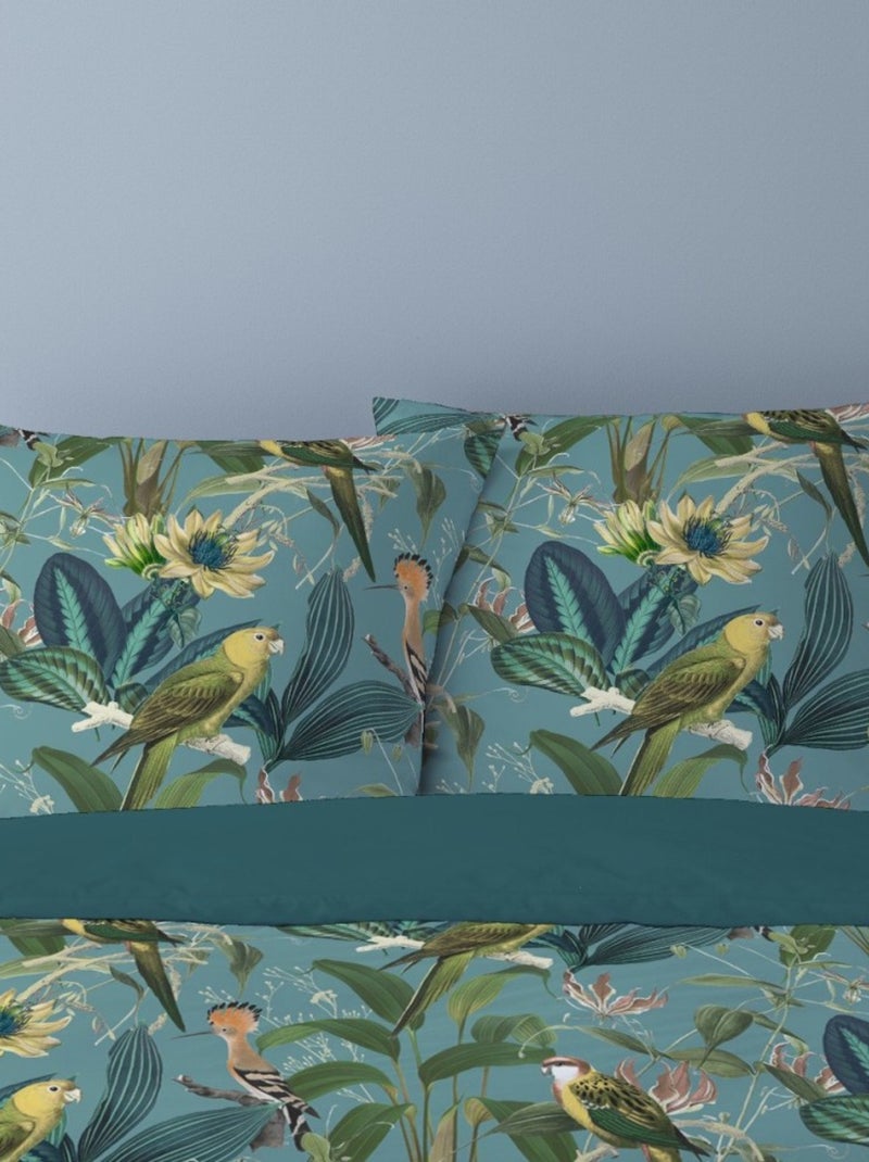 Housse de couette 240x220 AVALON + 2 taies Percale de coton Vert - Kiabi