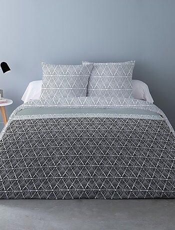 Housse de couette 240x220 AVI NOIR + 2 taies 100% coton