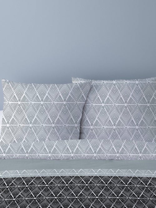 Housse de couette 240x220 AVI NOIR + 2 taies 100% coton - Kiabi