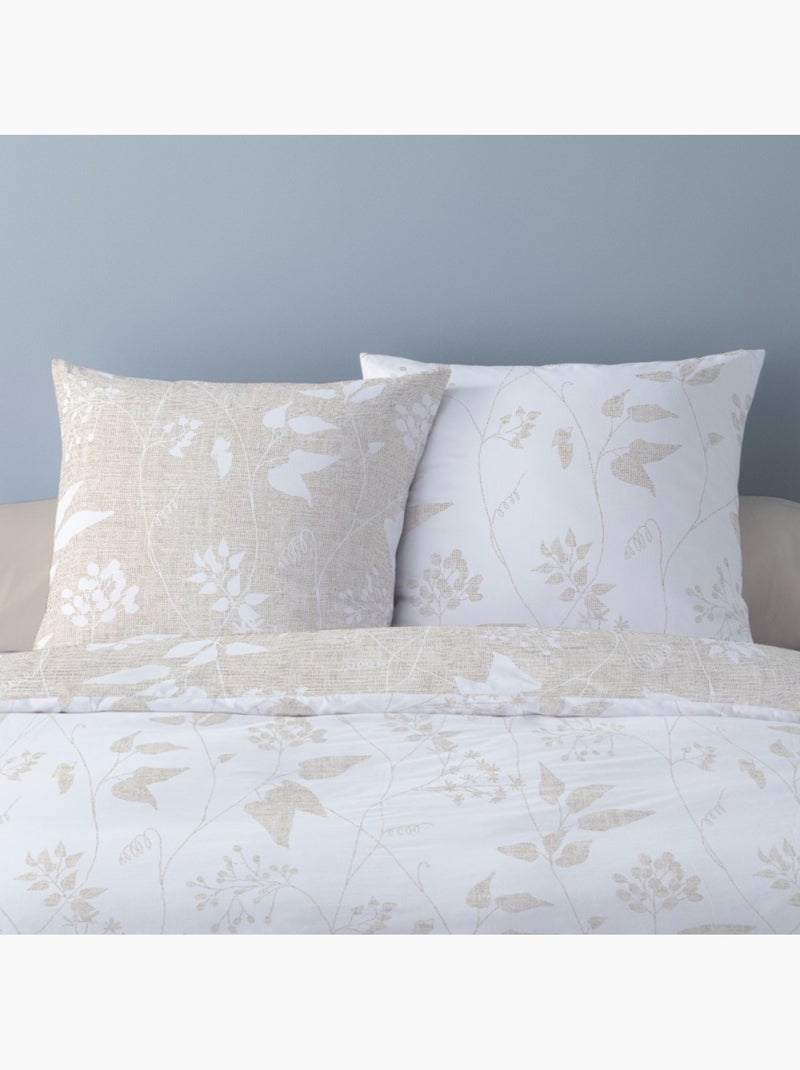 Housse de couette 240x220 AZALEA + 2 taies Percale de coton Beige - Kiabi