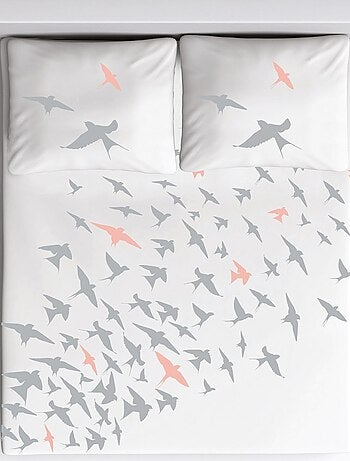 Housse de couette 240x220 Bird + 2 taies coton 57 fils