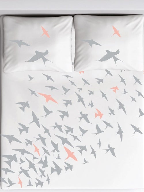 Housse de couette 240x220 Bird + 2 taies coton 57 fils - Kiabi