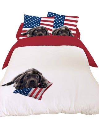Housse de couette 240x220 Blacky in the USA + 2 taies coton