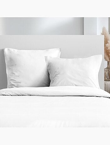 Housse de couette 240x220 blanche + 2 taies 100% microfibre