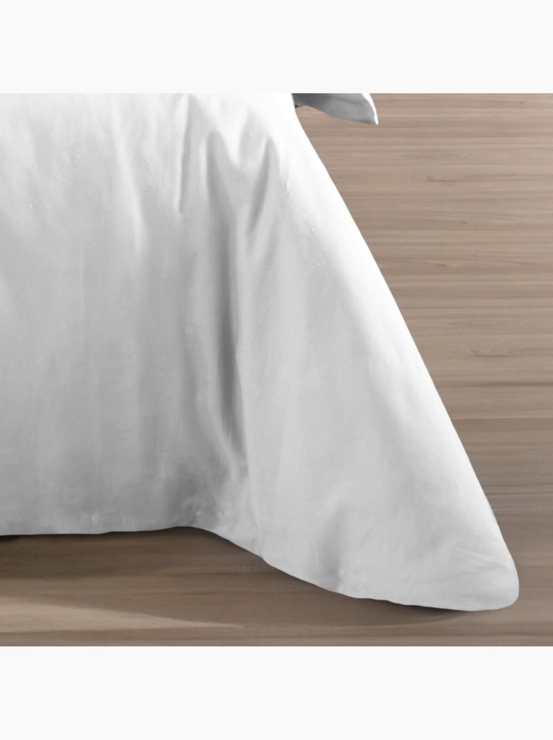 Housse de couette 240x220 blanche + 2 taies 100% microfibre Blanc - Kiabi