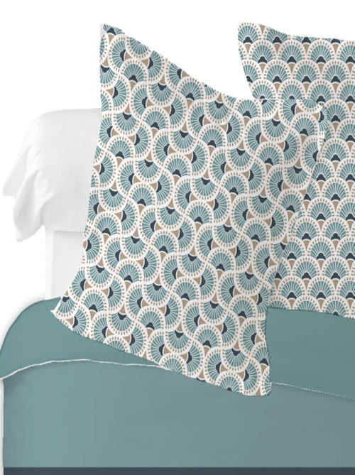 Housse de couette 240x220 BLUE + 2 taies 100% coton - Kiabi