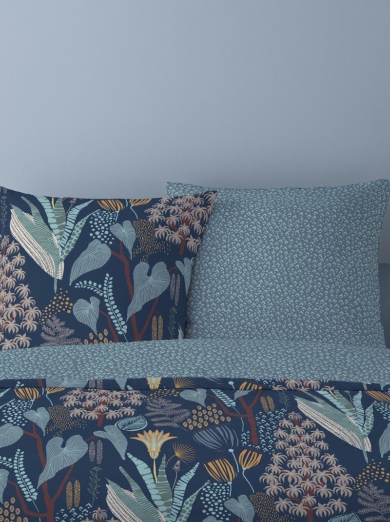 Housse de couette 240x220 CALAO + 2 taies matière Polaire Bleu - Kiabi