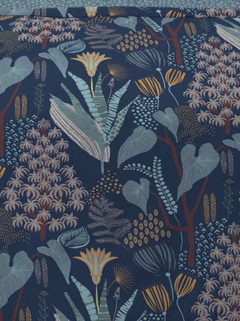 Housse de couette 240x220 CALAO + 2 taies matière Polaire Bleu - Kiabi