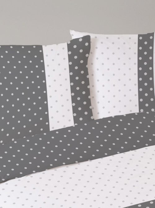 Housse de couette 240x220 CANDY DOTS + 2 taies 100% coton 57 fils - Kiabi