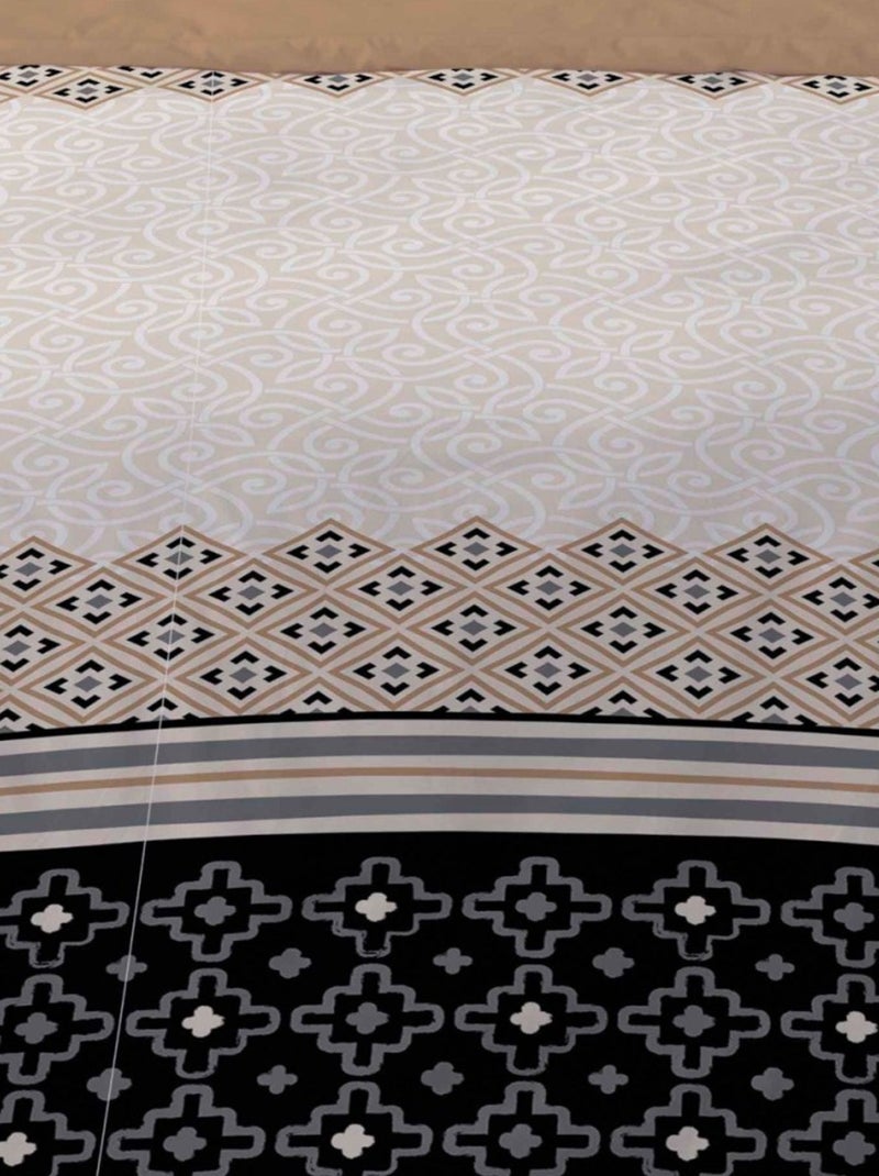 Housse de couette 240x220 CASPAR + 2 taies 100% coton Beige - Kiabi